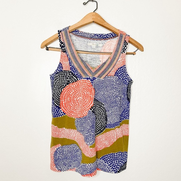 Boden Womens Colorful Abstract Print Sleeveless Tank Top 4 - Picture 2 of 8